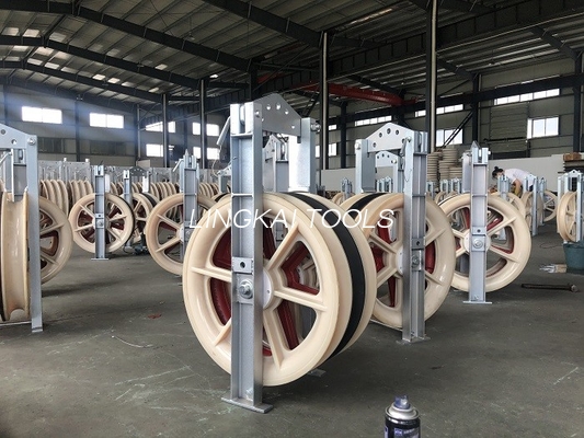 508X75mm 3 नायलॉन व्हील्स बंडल ओवरहेड कंडक्टर स्ट्रिंगिंग ब्लॉक्स